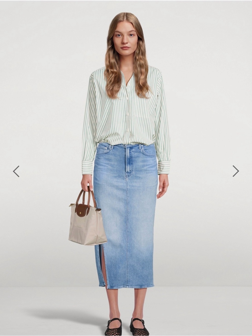 MOTHER Light Blue Jean Shorts with Pale Blue Lining